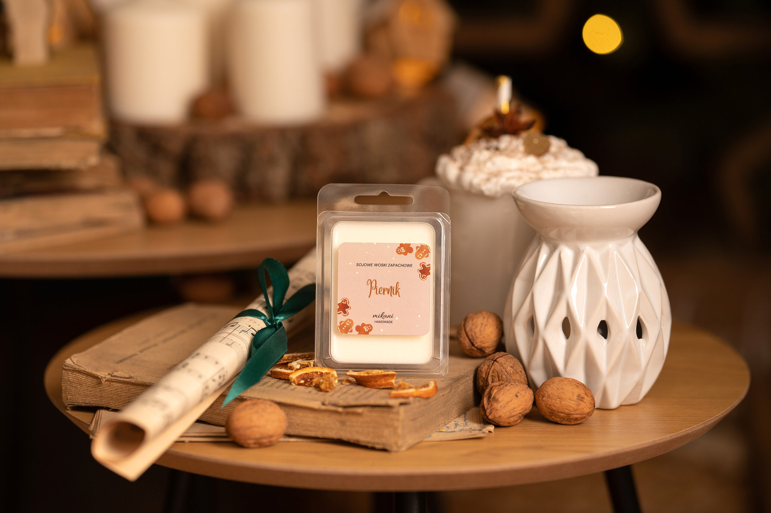 Sojowy Wosk Zapachowy Piernik 1 Sojowy wosk zapachowy Piernik 60g w kostkach - ręcznie robiony - Mikani Candles